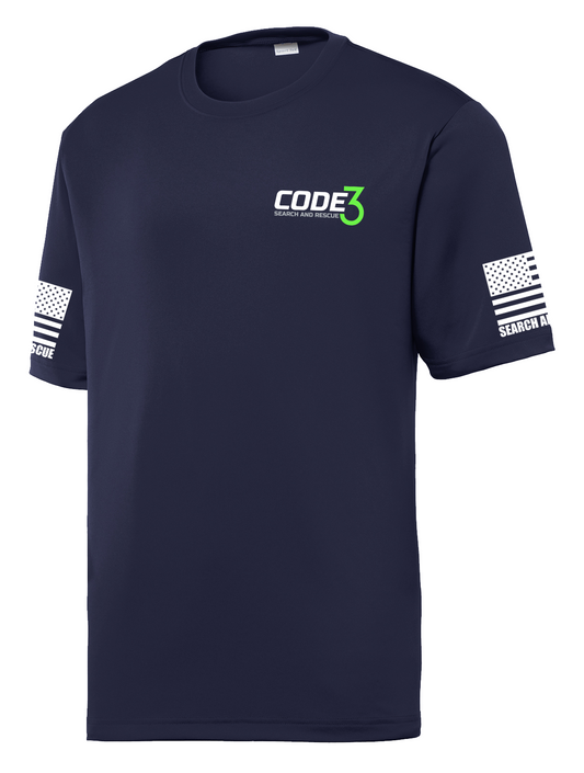 Code 3 Search and Rescue Polyester T-Shirt Navy Blue