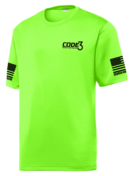 Code 3 Search and Rescue Neon Green Polyester T-Shirt Neon Green
